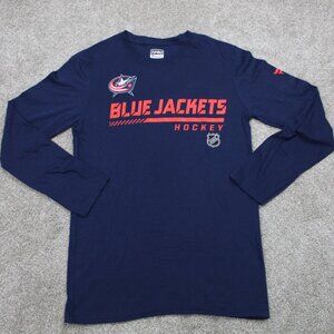 Columbus Blue Jackets Shirt Mens Small Blue Fanatics‎ Authentic NHL Long Sleeve